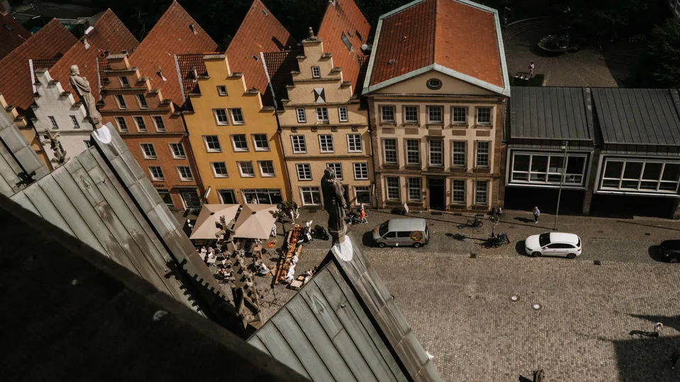 Luftansicht des EMR von der Marienkirche aus gesehen