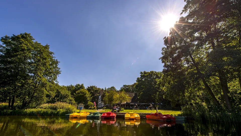 Het meer Rubbenbruchsee ligt midden in de natuur, ook al is het dichtbij het stadscentrum